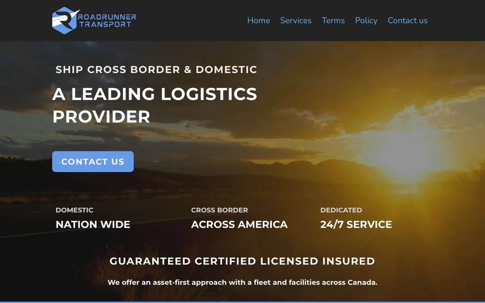 Roadrunner Transport website